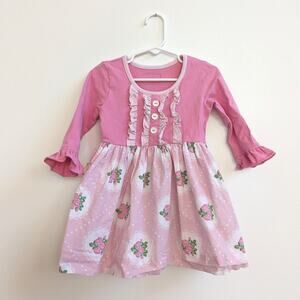 Eleanor Rose Dress Girls Sz 2 Pink Rose Floral Boutique